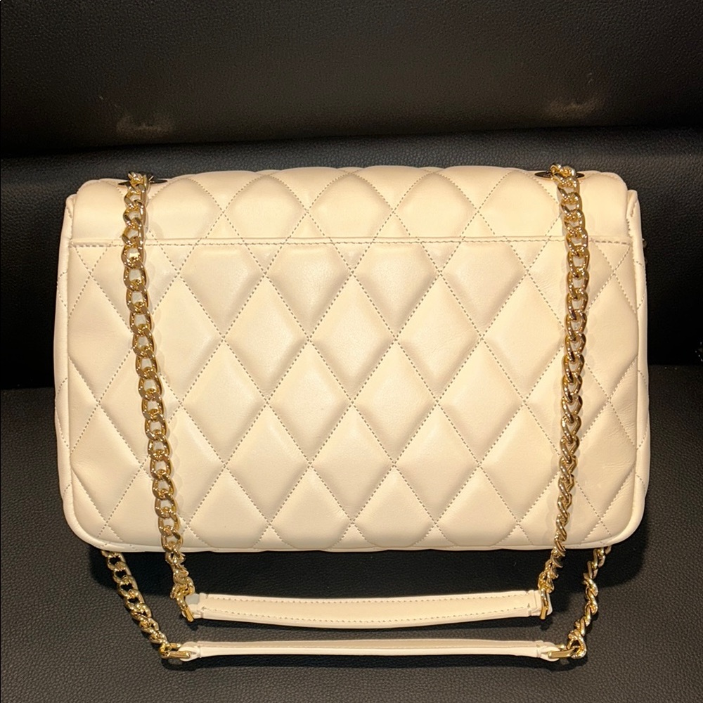 Kate Spade NWT New York Cream Quilted Shoulder Bag with Gold Chain - Picture 9 of 15